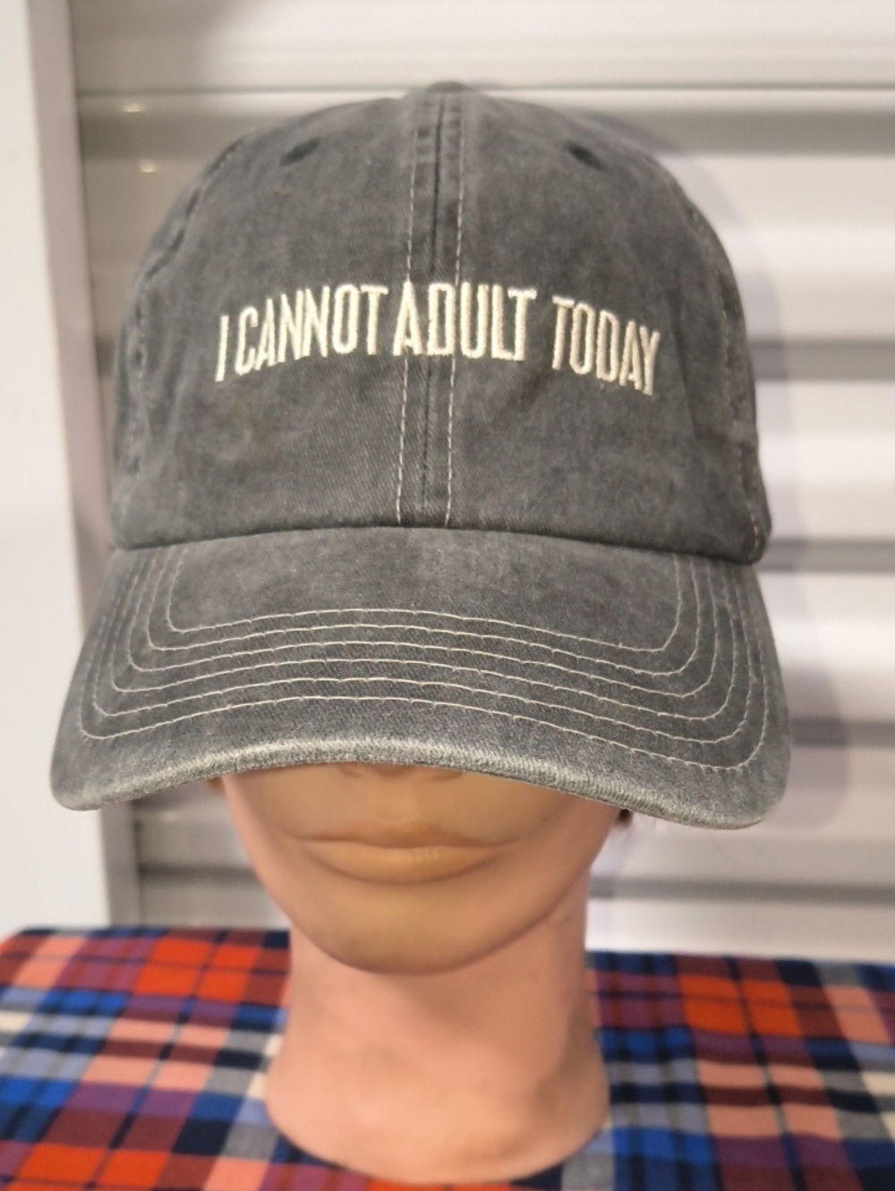 I Cannot Adult Today Embroidered Letterings Adjustable Strapback Hat Cap OSFM